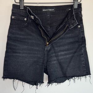 Aritzia Denim Forum Black High Rise Arlo Shorts Size 25